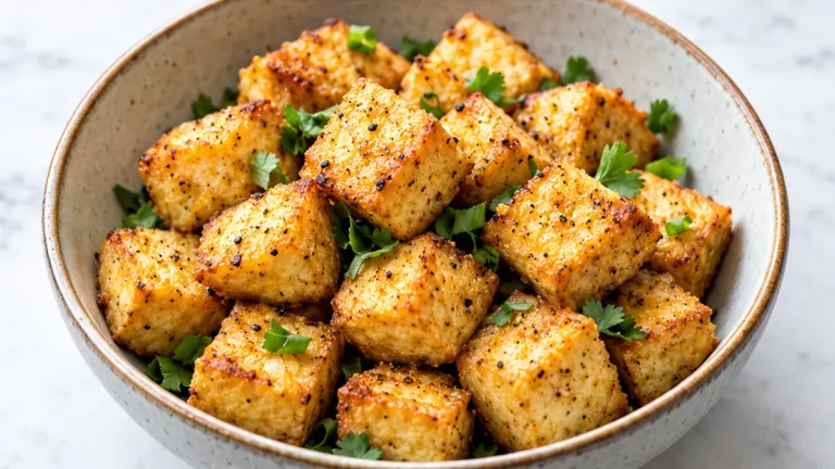Crispy Air Fryer Tofu Bites! So addictively crunchy!