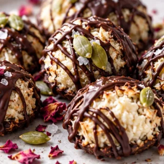 Dreamy Chocolate Dipped Coconut Caramel Macaroons!