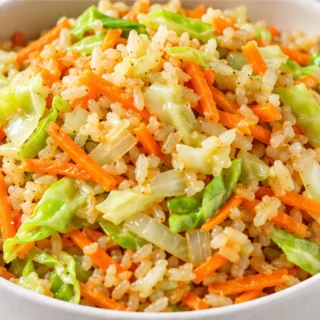 Skinny Garlic Fried Rice Recipe - Garlic fried rice: make this skinny version using brown rice and plenty of fresh vegetables. A quick, flavorful, and healthy w