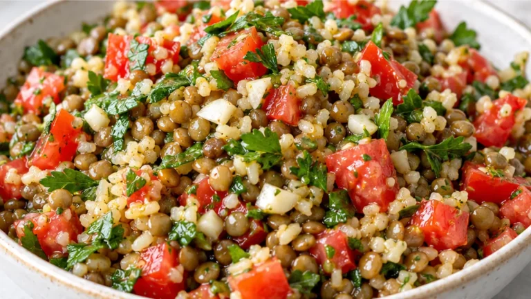 Zesty Garlic Tomato Lentil Salad