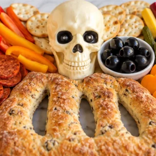 Spooky Vegan Skeleton Charcuterie Board!