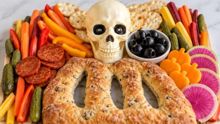 Spooky Vegan Skeleton Charcuterie Board!