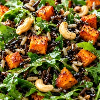 Roasted Sweet Potato & Wild Rice Salad - sweet potato salad - Sweet potato salad: assemble this hearty, bright salad for a satisfying meal. Features roasted swe