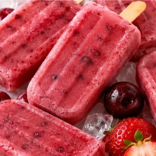 Vegan Strawberry Cherry Popsicles